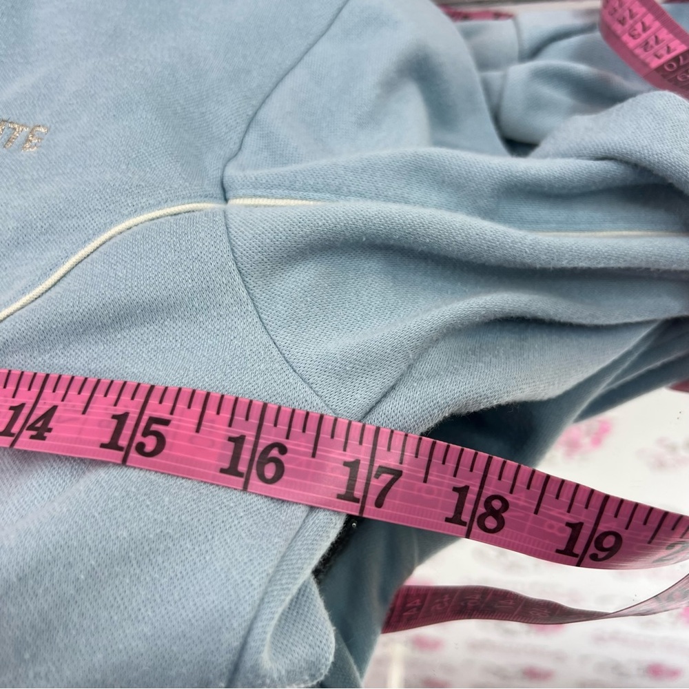 Descente sweater half zip collared pin stripes warm Light Blue white Sweater - Picture 14 of 15